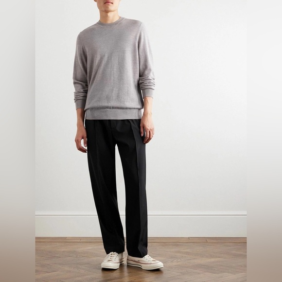 NN07 No Nationality S Men's Ted 6120 Gray Merino Wool Pullover Sweater